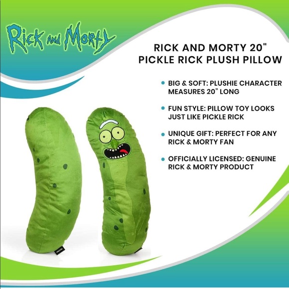 Pickle Rick pillow plushi Rick and Morty 20inch stuffed Rick Toy Pickle rick - Picture 5 of 7